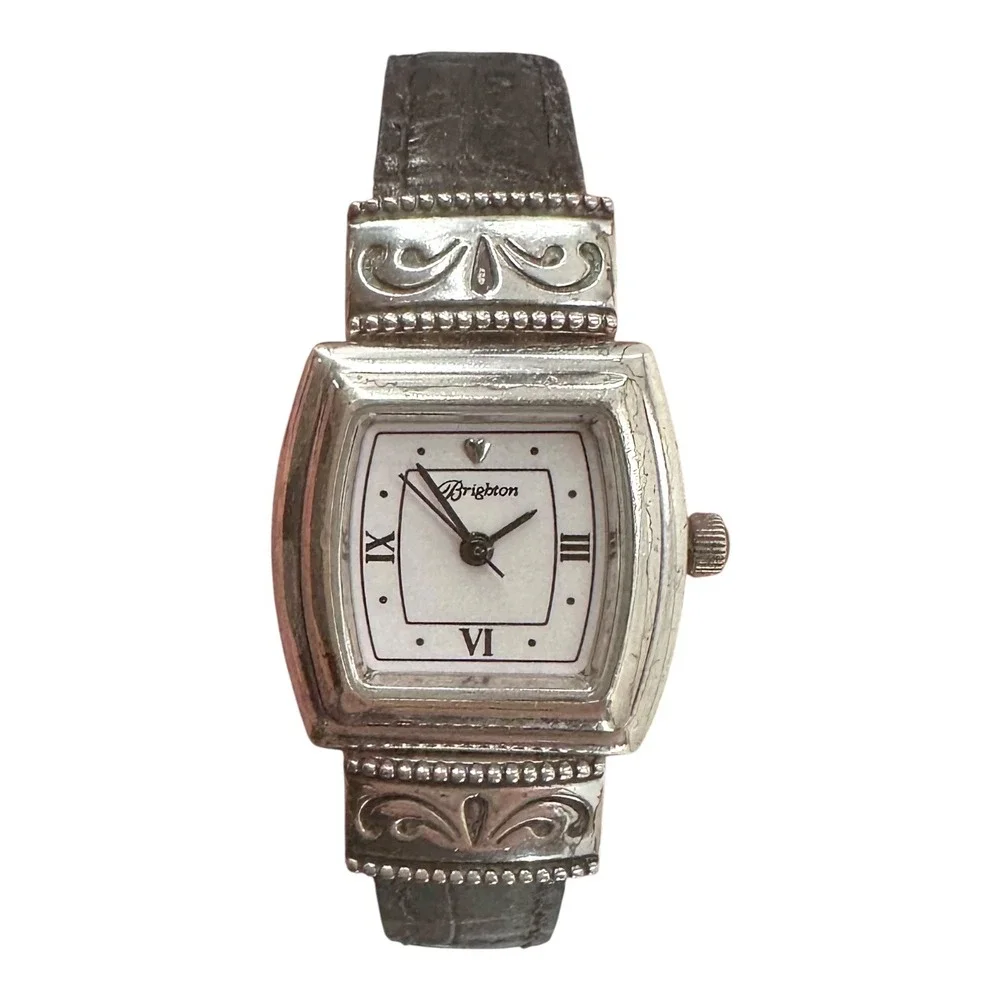 Vintage Brighton Waterford Women Watch Black Croc Leather Band New Battery